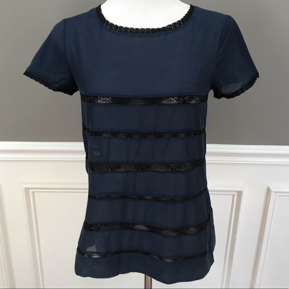 Sezane Navy Top